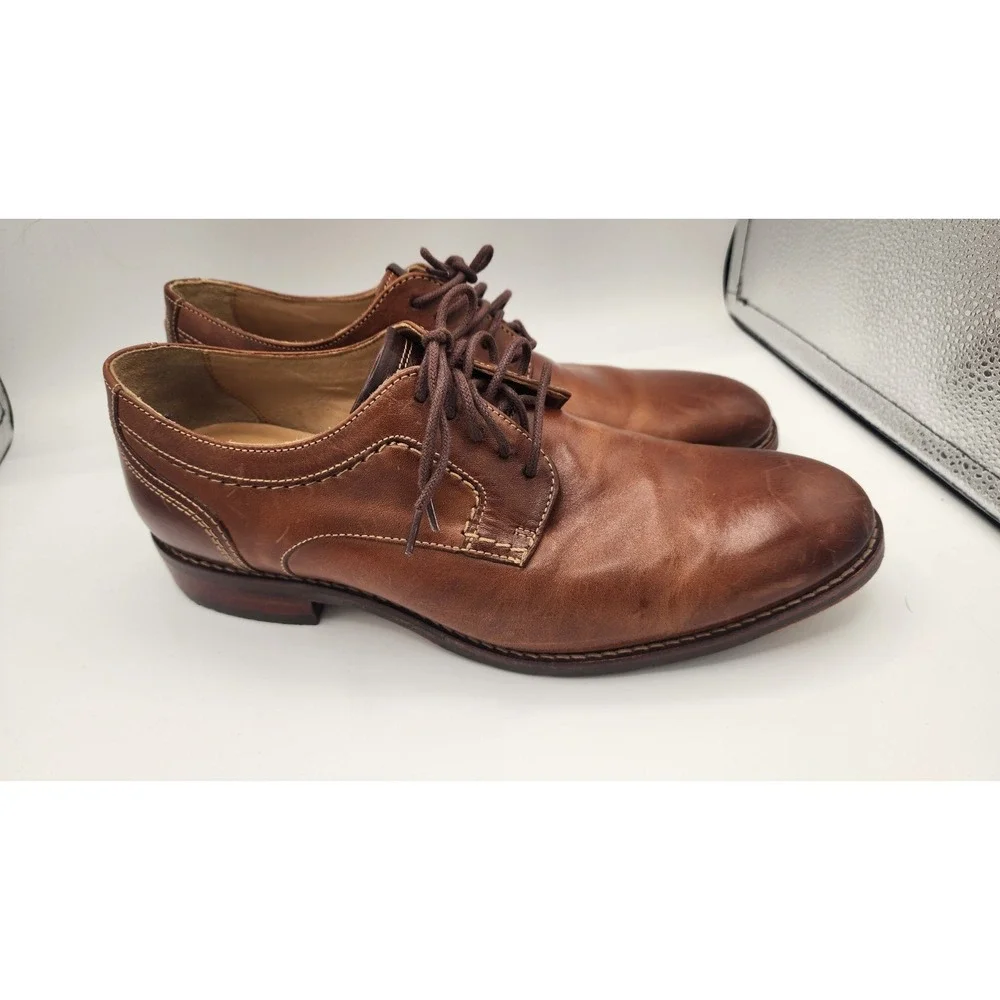Johnston & Murphy Mens Brown Leather Sheepskin Derby Shoes 20-9590 Size 9 M